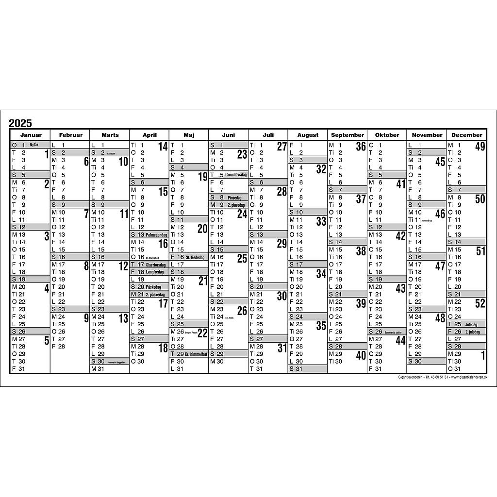 Kalender 2025 | Gigantkalenderen