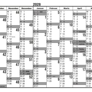 Skolekalender 2027-2028